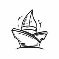 Sailboat icon with copy space on a white background concept as A image of a sailboat icon with generous copy space on a white background ideal for adventure and leisure them Dynamic vector