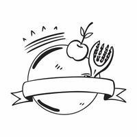 Salad and fork symbol with copy space for website banners concept as A sleek salad and fork symbol with generous copy space suitable for creating eye catching website banners and h Dynamic vector