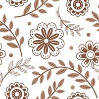 Rustic vintage embroidery seamless tiles earthy tones on white background ideal for farmhouse style concept as Designing seamless tile with rustic vintage embroidery patterns in ea Dynamic vector