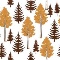 Rustic autumn trees seamless tile pattern with pine and birch for country inspired interiors concept as Pine and birch trees arranged seamlessly to create rustic and country inspir Dynamic Set 4 vector