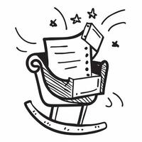 Rocking chair icon with copy space on a blue background concept as A image of a rocking chair icon with ample copy space on a blue background perfect for comfort and relaxat Dynamic vector