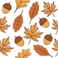 Rustic autumn leaves seamless tile pattern with deep reds oranges and yellows concept as Deep red orange and yellow autumn leaves create a rustic seamless tile pattern perfect for Dynamic vector