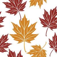 Rustic autumn leaves seamless tile pattern with deep reds oranges and yellows concept as Deep red orange and yellow autumn leaves create a rustic seamless tile pattern perfect for Dynamic Set 2 vector