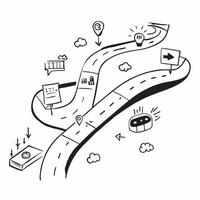 Roadmap illustration with space for text and graphics concept as An illustrative roadmap design featuring ample space for both text and graphics perfect for illustrating business s Dynamic vector