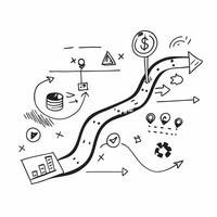 Roadmap illustration with copy space for business reports concept as A visually appealing roadmap illustration with copy space designed to enhance business reports and presentation Dynamic Set 2 vector
