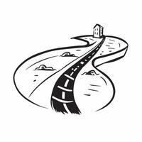 Road icon with copy space on a gray background concept as A image of a road icon with generous copy space on a gray background ideal for transportation and travel themed vis Dynamic vector