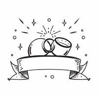 Rings and champagne glasses icon with ample space for text and graphics concept as An iconographic rings and champagne glasses design offering ample space for both text and graphic Dynamic vector