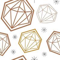 Retro polygon seamless tiles metallic colors on white background perfect for luxury designs concept as Creating retro seamless tile with polygon shapes in metallic colors on white Dynamic vector