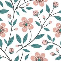 Retro spring floral seamless pattern with bright colors and stylized blooms for vintage inspired designs concept as Retro floral pattern with stylized blooms and vibrant spring col Dynamic vector