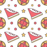 Retro geometric seamless tile pattern warm tones on white background perfect for inviting designs concept as Creating seamless tile with retro geometric patterns in warm tones on w Dynamic vector
