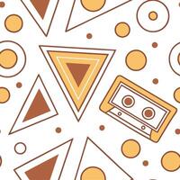 Retro geometric seamless tile pattern warm tones on white background perfect for inviting designs concept as Creating seamless tile with retro geometric patterns in warm tones on w Dynamic Set 2 vector