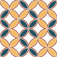 Retro geometric seamless tile pattern split complementary colors on white background perfect for balanced designs concept as Creating seamless tile with retro geometric patterns in Dynamic vector