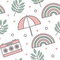 Retro geometric seamless tile pattern pastel colors on white background ideal for soft interiors concept as Designing seamless tile with retro geometric patterns in pastel colors o Dynamic vector