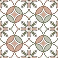 Retro geometric seamless tile pattern muted earth tones on white background ideal for natural elegance designs concept as Designing seamless tile with retro geometric patterns in m Dynamic vector