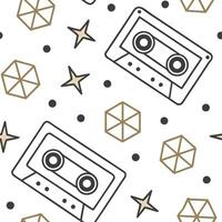 Retro geometric seamless tile pattern metallic accents on white background perfect for luxe decor concept as Creating seamless tile with retro geometric patterns and metallic accen Dynamic vector