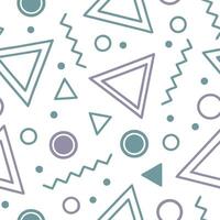 Retro geometric seamless tile pattern complementary colors on white background perfect for vibrant spaces concept as Creating seamless tile with retro geometric patterns in complem Dynamic Set 6 vector