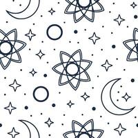 Retro geometric seamless tile pattern celestial motifs on white background perfect for mystical decor concept as Designing seamless tile with retro geometric patterns and celestial Dynamic Set 2 vector