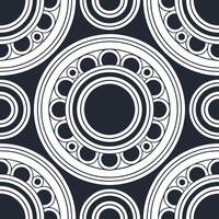 Retro futuristic seamless pattern with metallic retro circles on dark background concept as Create a seamless pattern featuring metallic retro circles on a dark background blending Dynamic vector