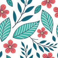 Retro botanical seamless pattern with bold colors for lively interiors concept as Vibrant botanical elements in a retro seamless pattern bringing energy and life to interiors in P Dynamic vector