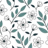 Retro floral seamless pattern with asymmetric design for eclectic spaces concept as Eclectic retro floral elements arranged in an asymmetric seamless pattern for unique interior sp Dynamic vector