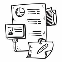 Resume and briefcase icon with copy space for infographics concept as An infographic ready resume and briefcase icon with copy space designed to convey candidate qualifications job Dynamic vector
