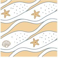 Relaxing summer seamless pattern with soft waves and sandy beaches for tranquil coastal spaces concept as Soft waves and sandy beaches arranged in a seamless pattern for creating a Dynamic vector