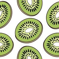 Refreshing kiwi fruit seamless tile pattern with bright green flesh and tiny black seeds concept as Kiwi fruits with bright green flesh and tiny black seeds create a refreshing sea Dynamic vector
