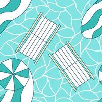 Refreshing poolside vibes seamless tile pattern with bright turquoise water and lounge chairs concept as Turquoise water and poolside lounge chairs create a fresh inviting seamless Dynamic vector