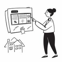 Real estate agent demonstrating a mockup house for sale concept as A real estate agent demonstrates a mockup house for sale focusing on key selling points and attractive features Dynamic vector