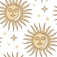 Radiant summer sun seamless tile pattern with golden rays and sunset hues for peaceful sunlit spaces concept as Golden rays and sunset hues arranged seamlessly to bring a peaceful Dynamic Set 2 vector