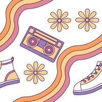 Psychedelic retro seamless tile pattern with swirling vibrant colors and trippy vintage illustrations concept as Trippy swirling colors and abstract vintage graphics create seamles Dynamic vector