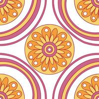 Psychedelic seamless pattern with swirling retro circles in neon colors concept as Design a seamless pattern featuring swirling retro circles in neon colors capturing the psychedel Dynamic vector