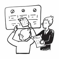 Project manager presenting progress in a team meeting concept as A illustration of a project manager presenting progress in a team meeting featuring a 3 color scheme to emph Dynamic vector