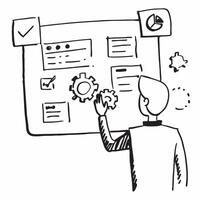 Project manager with Gantt chart concept as A project managers profile combined with a Gantt chart representing management coaching and project planning Ideal for project manageme Dynamic vector