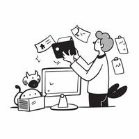 Professional working with a pet nearby concept as High resolution image of a professional working with a pet nearby capturing the comfort and joy pets bring to the work life balanc Dynamic vector