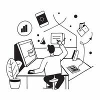 Professional working from a cafe with a laptop concept as High resolution image of a professional working from a cafe with a laptop capturing the balance between productivity and r Dynamic Set 3 vector