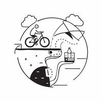 Professional taking a scenic bike ride during lunch break concept as High resolution image of a professional taking a scenic bike ride during lunch break highlighting the benefits Dynamic Set 2 vector
