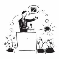 Professional speaking at a conference concept as High resolution image of a professional speaking at a conference with a glossy backdrop showcasing leadership and growth mindset in Dynamic vector