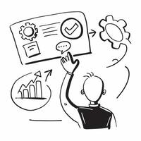 Product manager with product overlay concept as A product managers profile combined with a product overlay representing management coaching and product development Ideal for corpo Dynamic vector