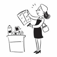 Pregnant woman shopping for baby items concept as High resolution image of a pregnant woman shopping for baby items with a glossy backdrop capturing the excitement and preparation Dynamic vector