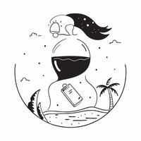 Pregnant woman at the beach concept as High resolution image of a pregnant woman at the beach with a glossy backdrop capturing the beauty and relaxation of a beachside pregnancy i Dynamic vector