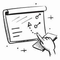 Pointer and flip chart symbol with space for text on a blue background concept as A sleek pointer and flip chart symbol with ample space for text on a blue background suitable for Dynamic vector