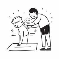 Physical therapist helping a patient with rehabilitation exercises concept as A physical therapist helps a patient with rehabilitation exercises emphasizing recovery and support P Dynamic vector