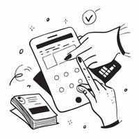 Parent using mobile payment for school fees concept as High resolution image of a parent using mobile payment for school fees with a glossy backdrop highlighting the simplicity and Dynamic Set 2 vector