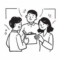 Parents attending parent teacher meeting concept as High resolution image of parents attending a parent teacher meeting with a glossy backdrop emphasizing their involvement and com Dynamic vector