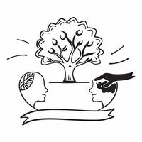 Parent and child with a tree concept as A parent and childs profile merged with a tree symbolizing hope and growth for the future generation Ideal for family and environmental ads Dynamic vector