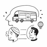 Parent and child with a school bus concept as A parent and childs profile merged with a school bus symbolizing the bittersweet nature of farewells and new beginnings Perfect for e Dynamic vector