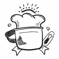 Oven mitt and pot symbol with ample space for text and graphics concept as An iconographic oven mitt and pot design offering ample space for both text and graphics perfect for illu Dynamic vector