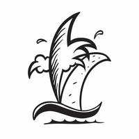 Palm tree icon with copy space on a white background concept as A image of a palm tree icon with generous copy space on a white background ideal for tropical and vacation th Dynamic Set 2 vector