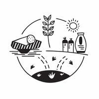 Organic farm to table concept as High resolution image showcasing the organic farm to table process with a glossy backdrop highlighting the journey from farm to plate in sustainabl Dynamic vector